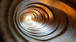© Olya - abstract spiral tunnel with wooden curved layers illuminated by warm natural light creating a sense of depth and movement
