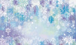 © SerWi - Beautiful vector illustration of a winter wonderland background with falling snowflakes in blue, purple, and white hues, perfect for festive designs.