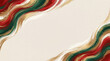 © Yash - Abstract artistic background featuring wavy brush strokes in red and green and gold colors with a beige center copy space for holiday greeting cards and creative designs