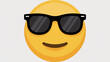 © Muhammad - A Yellow Emoji Face with Sunglasses — Cool and Confident Expression Illustration