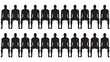 © Yasir - Rows of seated figures a simple black silhouette ideal for illustrating crowds audiences or waiting rooms
