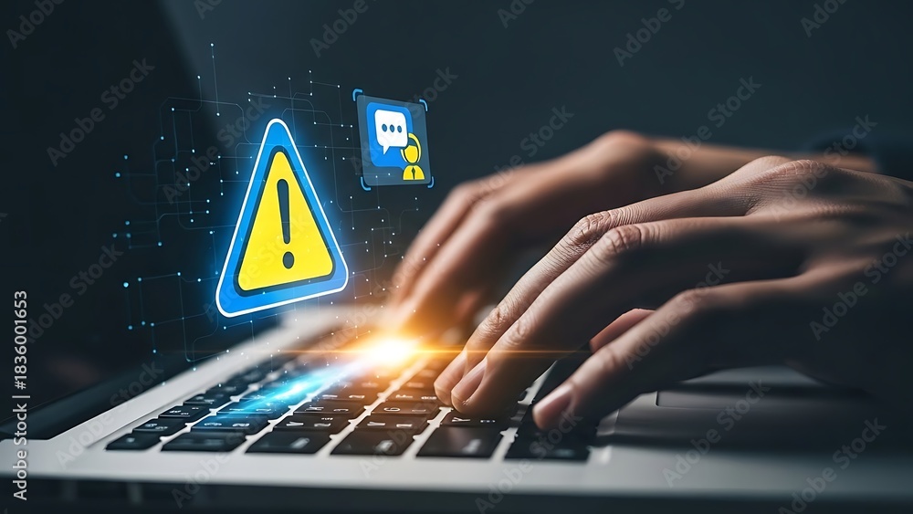 Navigating online dangers and digital scams with a user receiving a ...