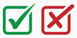 © Hike Studio 444 - Check box icon with right and wrong buttons and yes or no checkmark icons. checkmark and X mark icon. check and uncheck icon vector. validation icon vector. for apps and websites. eps 10