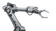 © Sofix - Silver robotic arm PNG isolated on transparent background, industrial automation equipment for manufacturing and technology