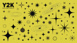 © Farhana - Y2 K cosmic spark collection on yellow background retro
