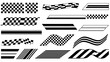 © galang - Diverse collection of checkered and striped graphic elements for design and visual communication projects