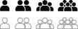 © Vector Maker - Group of people icons solid and outline one two three four five group icon user icon