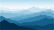 © Stock Image Zone - A tranquil and serene panoramic view of layered blue mountain ranges