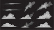 © Stock Image Zone - Collection of stylized smoke and cloud effects for various graphic design projects, featuring steam, vapor, and smog elements