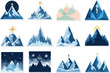 © Chico Store - Mountain Peak Icons Vector Set of Scenic Landscape Symbols