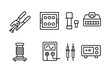 © Cezar_911 - Minimalist electronic tool icons: simplified electrical equipment line art