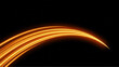 © Diclonius - Abstract orange light streaks gracefully arc across a stark black expanse, creating a visually striking display of motion and energy, evoking speed, and technological advancement. vector illustration