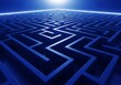© Riyono - Abstract blue labyrinth design symbolizing challenge and complexity concept