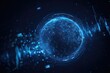 © Tasman - Glowing digital sphere with data streams and pulsating energy against dark background