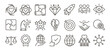 © Pedro - Business core values, mission and vision editable stroke line icon set. Corporate strategy, integrity, company culture, ethics, quality and success outline vector icons