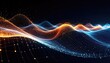 © naira - Digital, abstract artwork showing undulating waves of light in shades of orange and blue