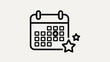© azi - Calendar icon with highlighted date and stars, representing an important event, special occasion, or scheduled task