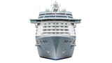 Big luxury passenger cruise ship isolated on transparent background