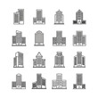 © HendriSurya - Collection of diverse architectural building icons, featuring various city structures and modern urban designs for real estate, business, and cityscape projects
