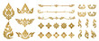 © Moovor Lab - Thai decoration elements design collection featuring traditional Kanok patterns lotus ornaments floral symbols elegant borders corner motifs and cultural decorative assets perfect for luxury branding