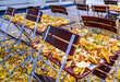© fottoo - wooden benches and tables at a typical bavarian beergarden