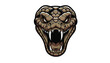 © arinatus - A detailed illustration of a snake's head with fangs and scales, looking aggressive and menacing.