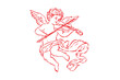 © Lazy - Vintage Engraving Style Cherub Playing Violin Musical Angel Vector Illustration Design