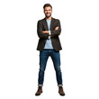 © vadosloginov - Happy Young Man Posing Confidently with Crossed Arms