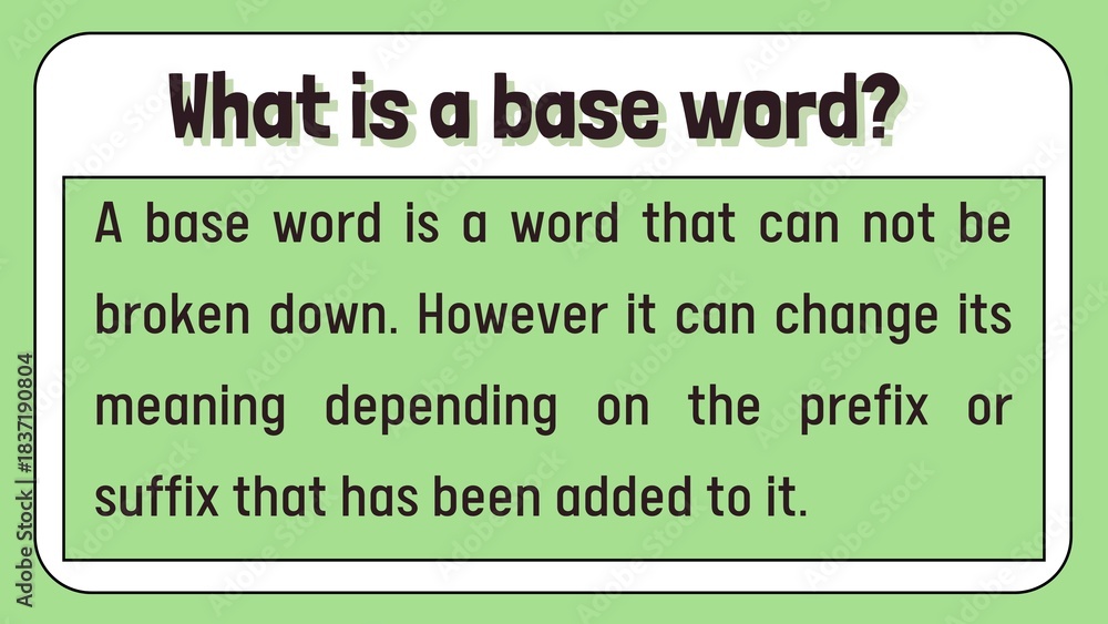 Understanding the concept of a base word in English linguistics and its ...