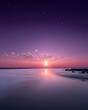 © Rangga - Vibrant Sunrise Over Misty Landscape with Starry Sky and Sunburst Gradient
