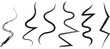 © Akbar556 - Abstract black brushstrokes forming wavy and jagged lines on white background