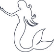 © Muhammad - Modern mermaid outline silhouette perfect for branding, marine designs, fantasy artwork, and elegant logo concepts.