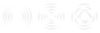 © SharminAkter - Glowing white wave and ripple effect symbol png overlay with concentric circles vibration motion and dynamic audio sound waves signal design on transparent background
