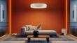 © uniques - Modern living room design with elegant lighting and smart tech.