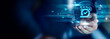 © Shevon - Agile concept, Businessman hold Agile icon representing flexible development, rapid iteration, collaborative teamwork and adaptive project management.