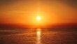 © Reid - Glowing Sun Rising Over A Calm Sea In Warm Amber And Burnt Orange Tones