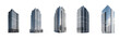 © Gadda - Collection of Modern Office Building Skyscrapers, Isolated on white background with  Oil Paint Texture (PNG)