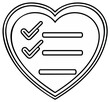 © Олександр Білоус - Heart checklist icon symbolizing completed tasks goals and love for personal achievement or healthy habits
