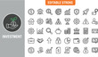 © Rafin's World - Investment and finance line icon collection featuring money growth, business strategy, economic planning, financial security, editable stroke symbols for professional design projects