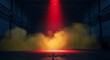 © Supardi - Mysterious Red Spotlight Illuminating Smoky Hangar Interior at Night