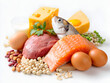 © Boonchob Chuaynum - raw meat and vegetablesGood quality protein helps repair worn parts of the body, both from fish, eggs, beans and lean meat. Make the body recover quickly and help maintain muscle mass