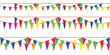 © Absarul - Colorful party bunting flags in three rows festive decoration for celebrations and events EPS vector