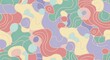 © Aqua - Abstract colorful shapes seamless pattern design for background.