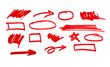 © Uuganbayar - Line marker hand drawn brush arrow doodle set. Sketch pencil stroke vector graphic pen underline scribble icon. Hand drawn line star shape highlight marker shape.