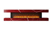 © Maria - Isolated electric fireplace with red marble surround and realistic flame display, indoor accent