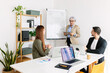© Xavier Lorenzo - Business team discussing a new business plan during a productive meeting in a modern office. Business concept