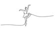 © berkahlineart - Continuous Line Drawing of a Ballerina Dancer on Pointe