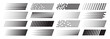 © NazArt - Collection of different dynamic speed lines. Design of racing stripes and car decals for racing and motorsport. Striped dotted and checkered lines. Vector illustration
