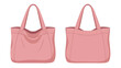 © alfian - Vector illustration showcasing two different views of a stylish pink tote bag design for shopping and everyday use created with vector graphics