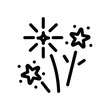 © Dya - Minimalist firework burst icon featuring radiating lines and star-shaped sparks, representing celebration, festive events, New Year parties, and joyful moments